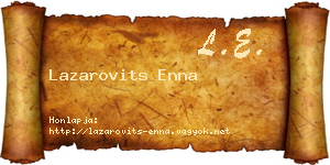 Lazarovits Enna névjegykártya